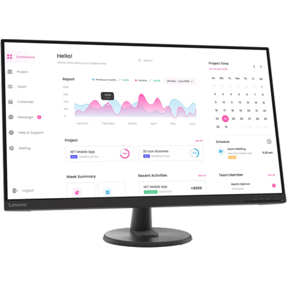 Lenovo Monitor D32-45 31.5in Fhd*va Hdmi+dp+amd Freesync 3y image 1