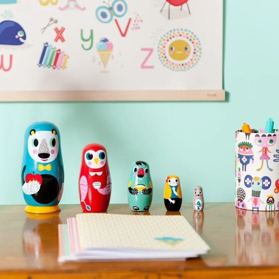 Ξύλινο Παιχνίδι Μπάμπουσκες (σετ 5τμχ) Petit Monkey In The Woods image 5