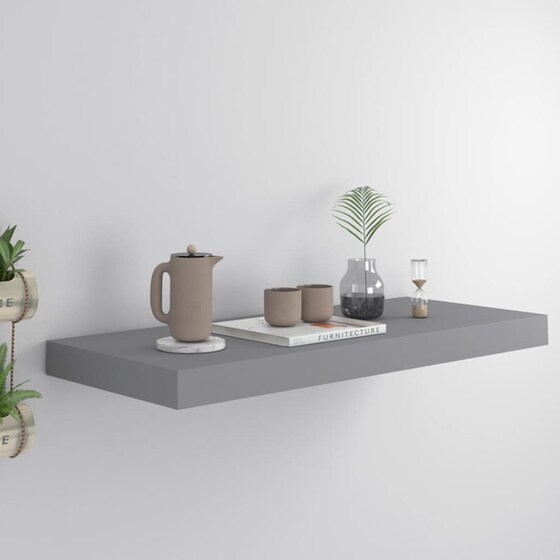 Ράφι Τοίχου VidaXL από MDF 60x23.5x3.8 cm - Γκρι image 2