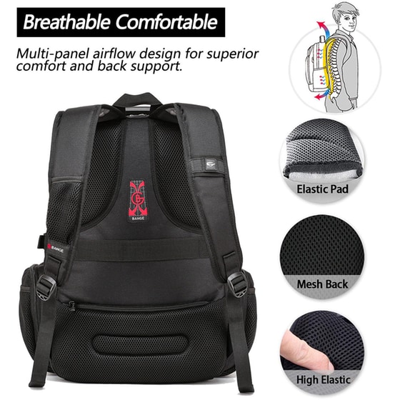 Τσάντα Laptop Bange 1901 17.3" Αδιάβροχη - Μαύρο image 7