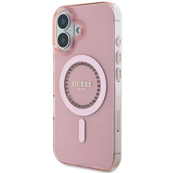 Θήκη Apple iphone 16 - Guess Iml Rhinestones - Ροζ image 5