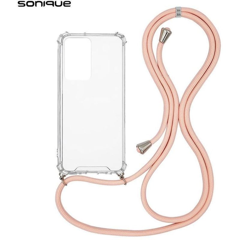 SONIQUE Θήκη Xiaomi Poco M5 - Sonique Armor Clear Με Κορδόνι - Ροζ