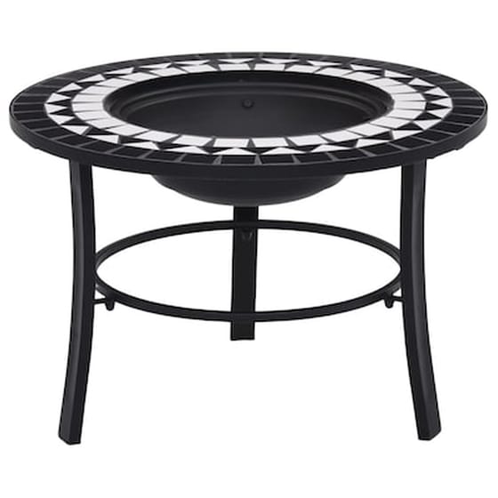 Vidaxl Τζάκι Εξωτερικού Χώρου «μωσαϊκό» Ασπρόμαυρο 68 Εκ. Κεραμικό image 0