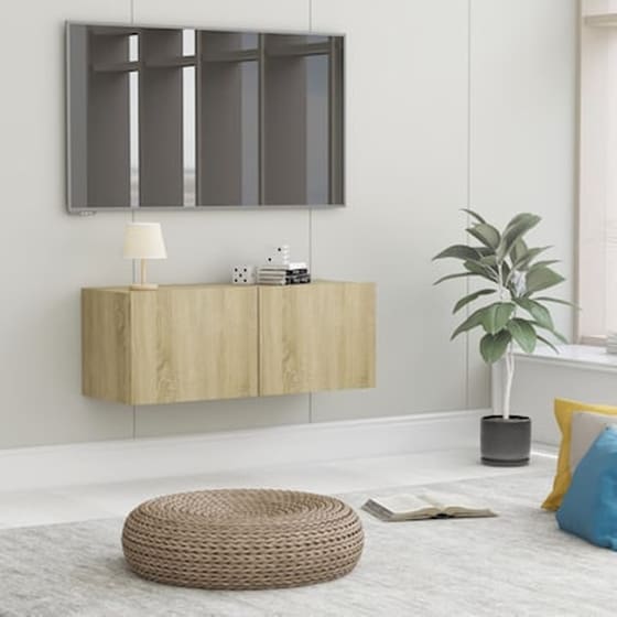 Έπιπλο Τηλεόρασης Vidaxl Μοριοσανίδα  Δρυς 80x30x30 cm - Sonoma image 1