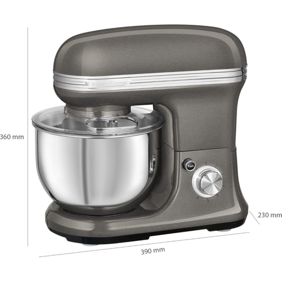 Κουζινομηχανή PROFICOOK PC-KM 1197 1200 W 5 L - Ασημί image 2