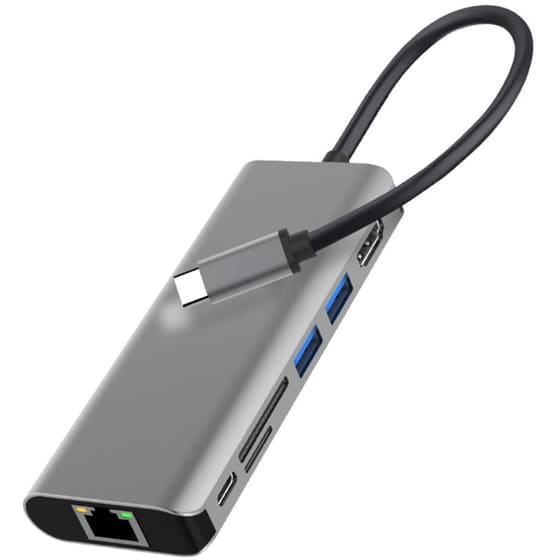 Docking Station Powertech Pth-112, 7 Θυρών, Usb-c Σύνδεση, 100w Pd, Γκρι image 0