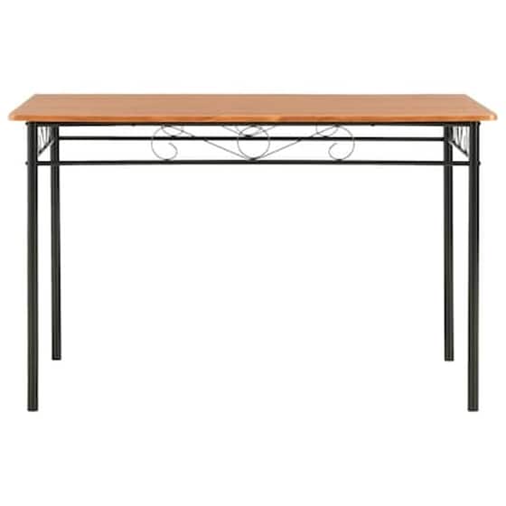 Τραπεζαρία Vidaxl από Mdf Καφέ 120x70x75 cm - Μαύρο/Καφέ image 3