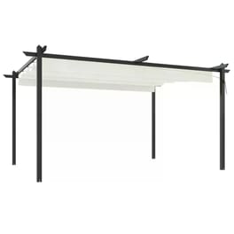 Κιόσκι Κήπου Vidaxl Ατσάλινο 4x3x2.2m - Κρεμ