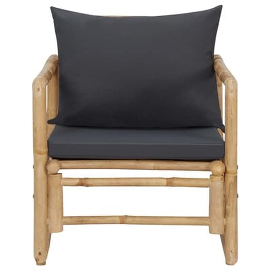 Vidaxl Καρέκλες Κήπου 2 Τεμ. Από Μπαμπού Με Μαξιλάρια image 3