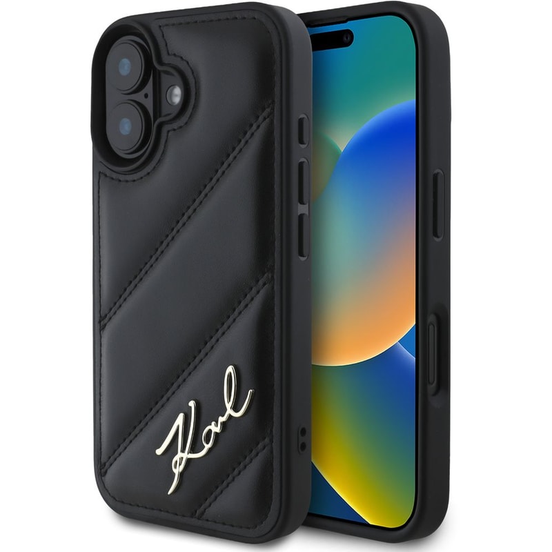 Θήκη Apple iPhone 16 - Karl Lagerfeld Quilted Signature - Black