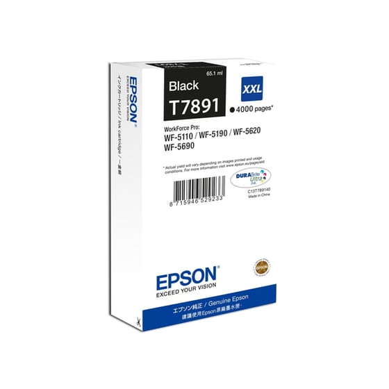 Epson T7891 Μαύρο Μελάνι Εκτυπωτή C13T789140 image 0