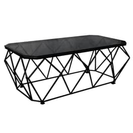 Τραπεζάκι Σαλονιού Woodwell από Γυαλί 123x63x44cm - Μαύρο