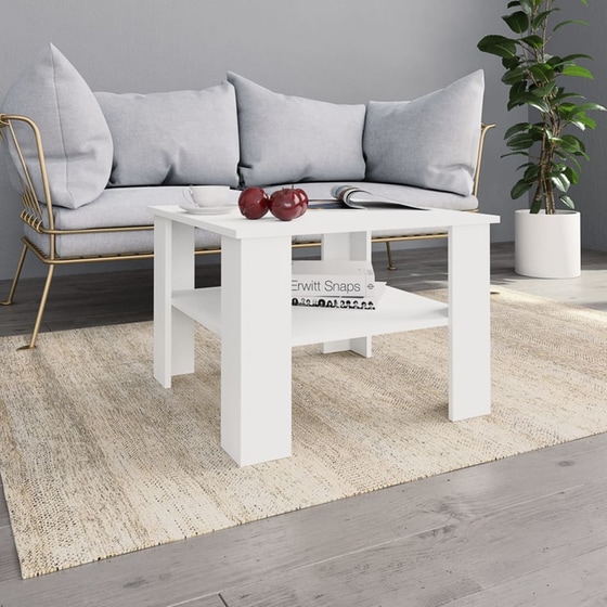 Τραπεζάκι Σαλονιού VidaXL από Μοριοσανίδα 60x60x42cm - Λευκό image 1