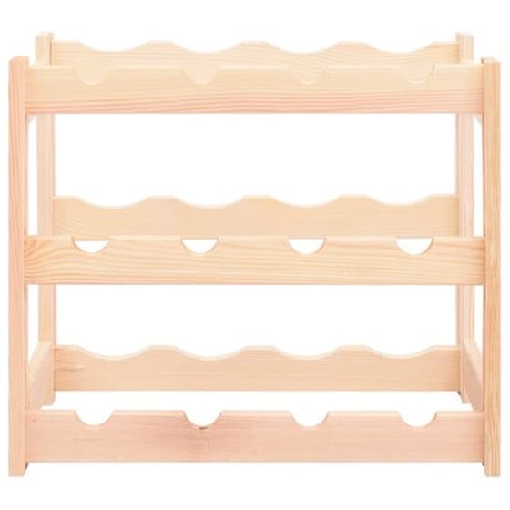 Ραφιέρα/Σταντ Κρασιών Vidaxl Από Μασίφ Ξύλο Πεύκου Για 12 Φιάλες - Φυσικό Χρώμα Ξύλου image 2