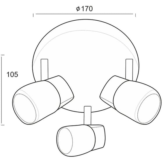 Σποτ Τρίφωτο Aca Naples 0901063gab Μεταλλικό - Μπρονζέ image 1