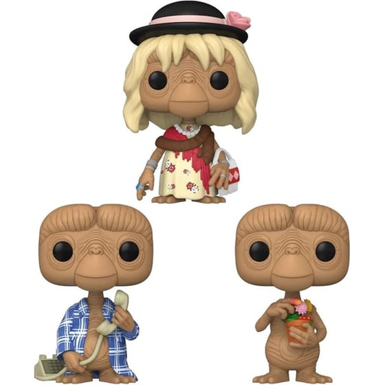 Funko Pop! Movies - E.T. - E.T. in Disguise/ E.T. in Robe/ E.T. with Flowers 3-Pack image 0