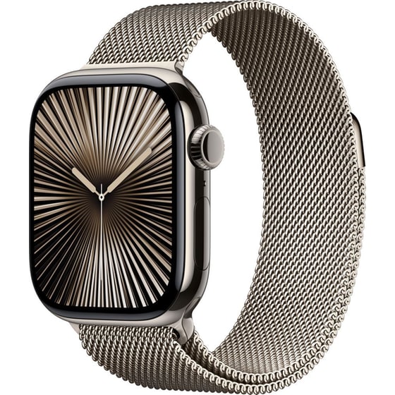 Apple Watch Series 10 GPS + Cellular 42mm Natural Titanium Case with Natural Milanese Loop image 0