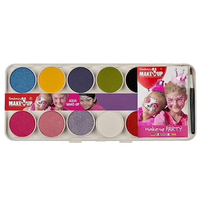 Παλέτα 10 Aqua Χρωμάτων Face Painting Και Οδηγίες