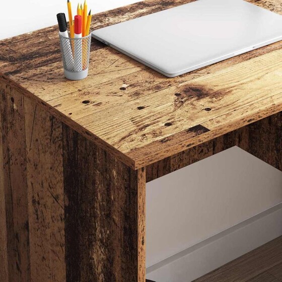 Γραφείο VidaXL από Επεξεργασμένο Ξύλο 90x49x75 cm - Παλιό Ξύλο image 3