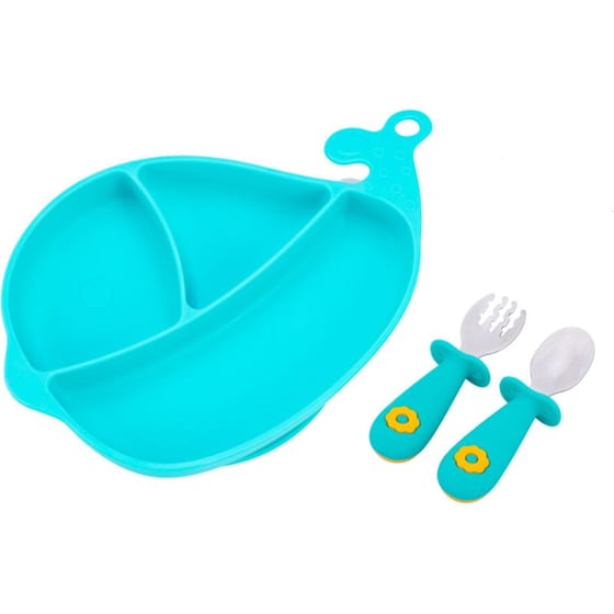 Giligums Σετ Φαγητού Με Βεντούζες - Sea Whale Μπλε image 2