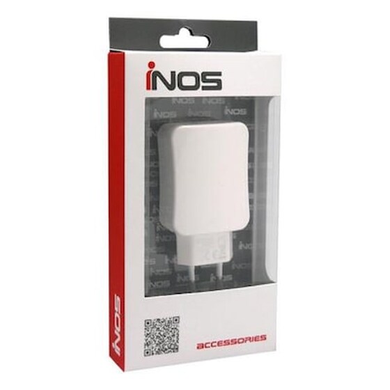 Σετ Φόρτισης Inos Lightning Με Extra Έξοδο Usb 2.1A - White image 0