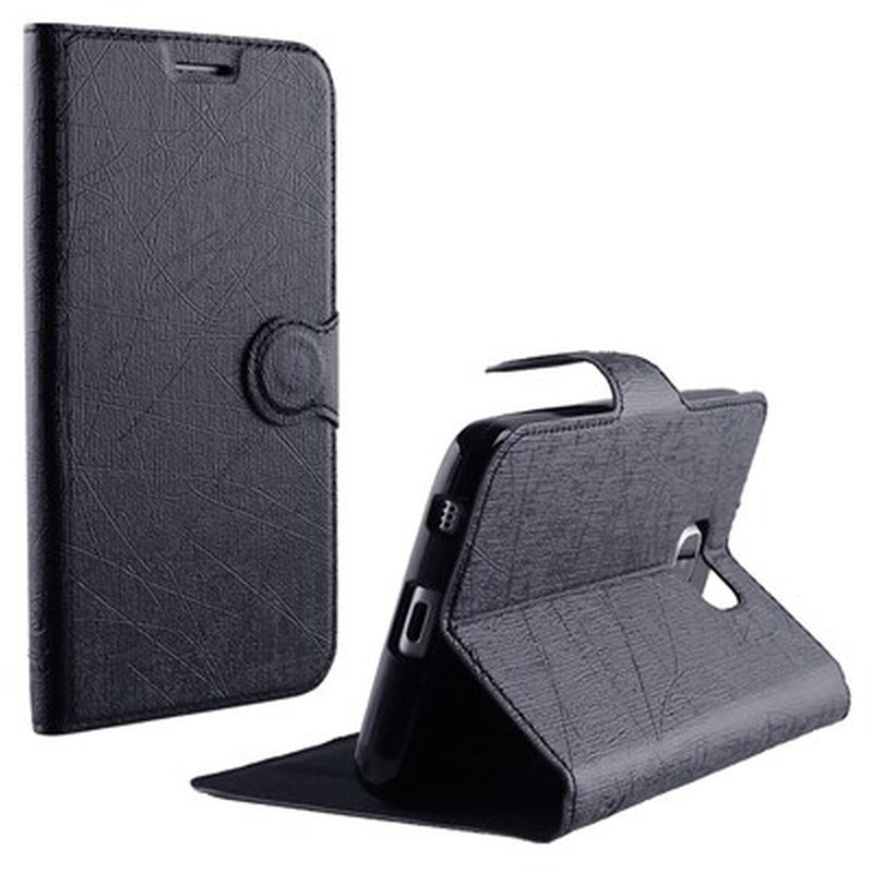 Θήκη Alcatel One Touch Pop D5 - Volte-Tel Line TPU Book Cover - Stand Black VOLTE-TEL