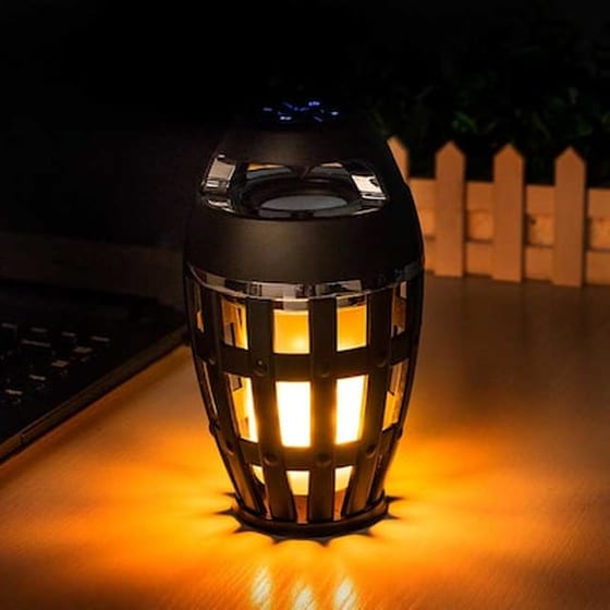 Φορητό Ηχείο Bluetooth Επαναφορτιζόμενο Με LED Φλόγα image 1