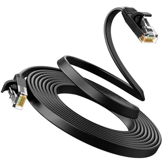 Καλώδιο Δικτύου Ugreen  NW102 UTP Flat Patch Cat6 5m - Μαύρο image 1