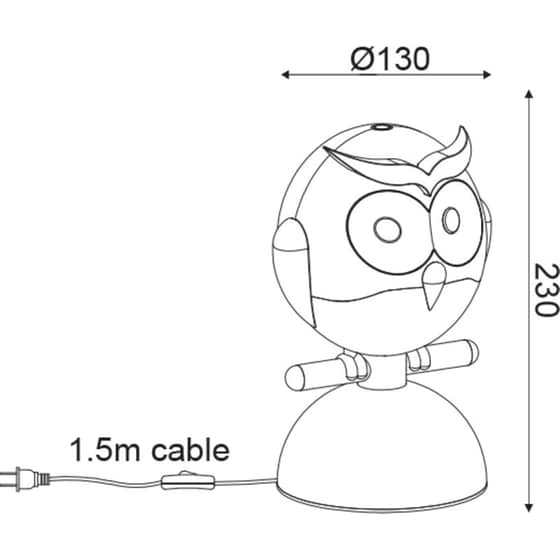 Παιδικό Επιτραπέζιο Φωτιστικό Aca Kokka Zn160201tbl Κουκουβάγια - Μπλε image 1