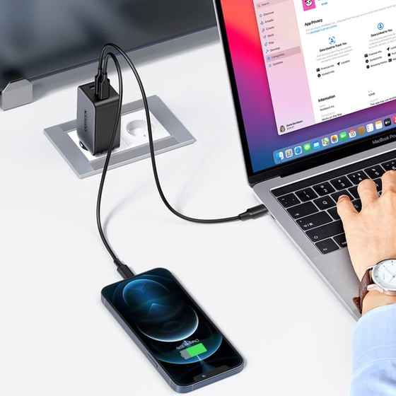 Φορτιστής Πρίζας Ugreen Με 2 Θύρες USB-C και USB-A - Γκρι image 1