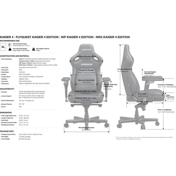 Καρέκλα Gaming Anda Seat Kaiser 4 V2 XLarge με 6D Μπράτσα Δερματίνης - Ροζ image 5