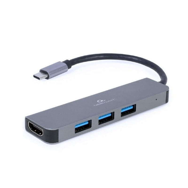 Cablexpert A-CM-COMBO2-01 USB Hub 2 σε 1 USB-C - Ασημί
