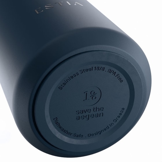 Μπουκάλι Θερμός Estia Lens Save The Aegean Indigo με Καλαμάκι 360 ml image 3