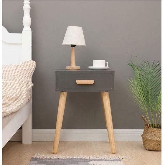 Κομοδίνο με Συρτάρι Modernhome Wyj-085-grey 46x36x58 cm - Γκρι image 1