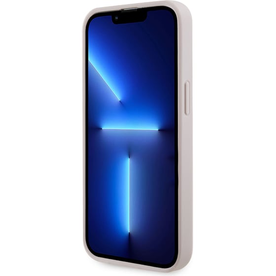 Θήκη Apple iPhone 13 Pro Max - Guess Triangle Metal Logo Strass Collection Crossbody Case - Ροζ image 3