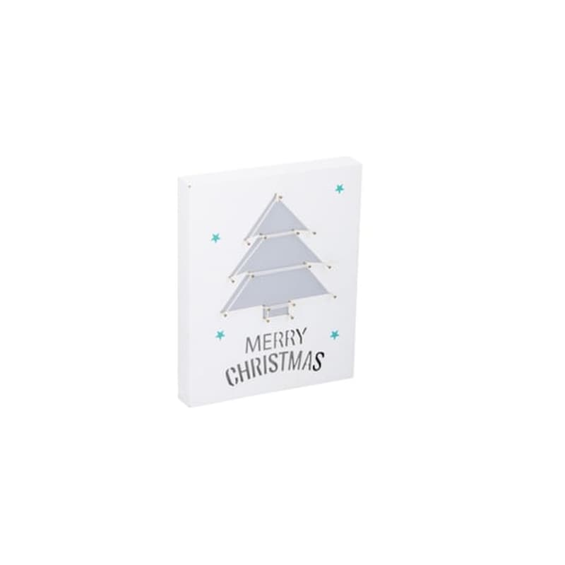 Πίνακας Led Ξύλινος Διακοσμητικός Χριστουγεννιάτικος Με Χριστουγεννιάτικο Δέντρο, Christmas Gifts 04231