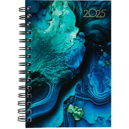Ημερολόγιο Ημερήσιο Office Log 2025 Σπιράλ Water 17x24cm