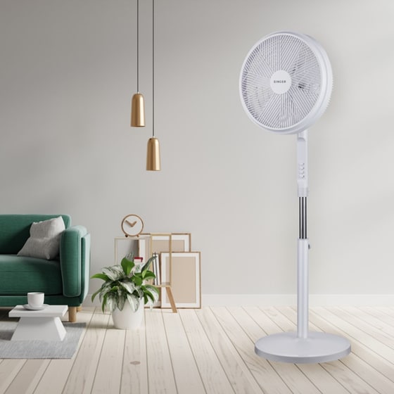 SINGER 7010/02WH Ανεμιστήρας Δαπέδου 55W 40cm image 2