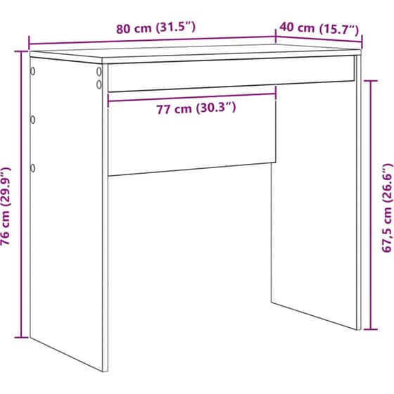 Γραφείο VidaXL 125,5x40x127 cm - Παλιό Ξύλο (2 τεμ.) image 12