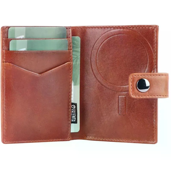 Θήκη Καρτών Valenta Leather Magsafe Luxe Cognac image 4
