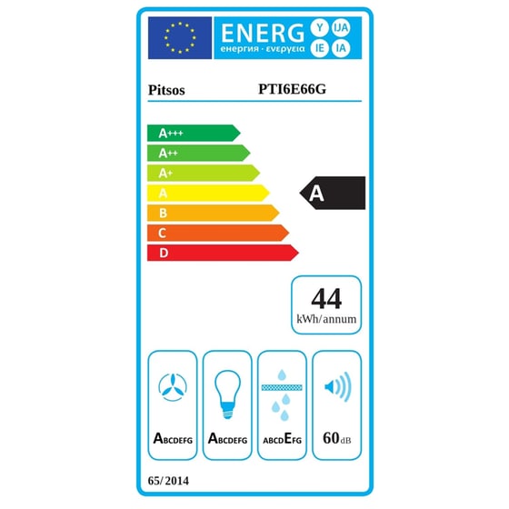 PITSOS PTI6E66G 60 cm Μαύρο Απορροφητήρας Καμινάδα Τζάκι image 7
