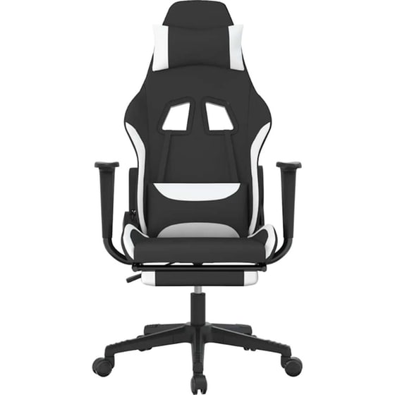 Καρέκλα Gaming VIDAXL 345508 με Υποπόδιο - Μαύρο image 2