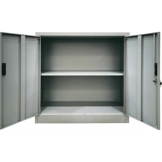 Ντουλαπα Woodwell Δίφυλλη Μεταλλική 90x40x90cm - Γκρι image 3