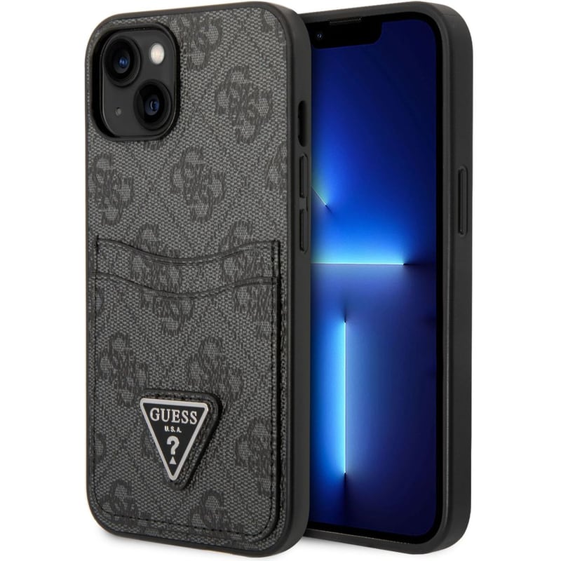 GUESS Guess “triangle Logo Collection” Θήκη Προστασίας Με Υποδοχή Για Πιστωτικές Κάρτες – Iphone 14 Plus (μαύρο)