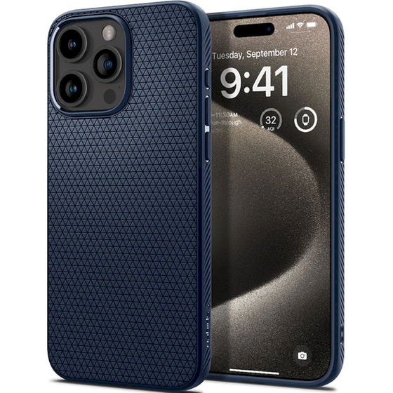 Θήκη Apple iPhone 15 Pro Max - Spigen Liquid Air - Navy Blue image 0