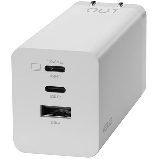 Φορτιστής Πρίζας Asus AC100-02 1x USB-A/ 2x USB-C 100W - Λευκό image 0
