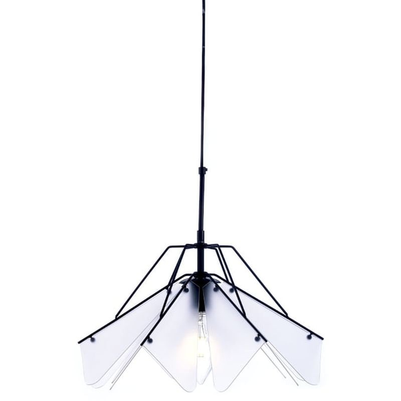 Φωτιστικό Οροφής Μονόφωτο Aca Origami από Ακρυλικό/Μέταλλο 45x45x120 cm - Μαύρο