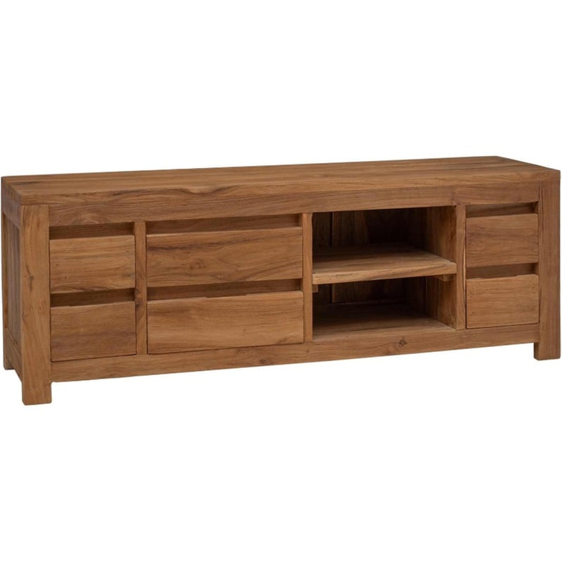 Έπιπλο Τηλεόρασης VidaXL 110 x 30 x 40 cm - Φυσικό Μασίφ Ξύλο Τικ
