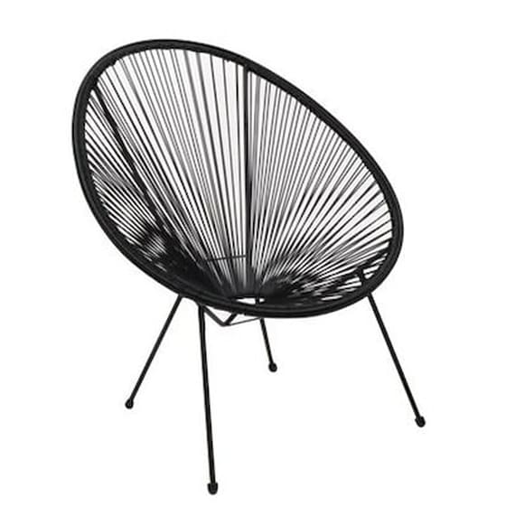 Πολυθρονα Μεταλλικη Μαυρη Με Μαυρο Rattan image 0