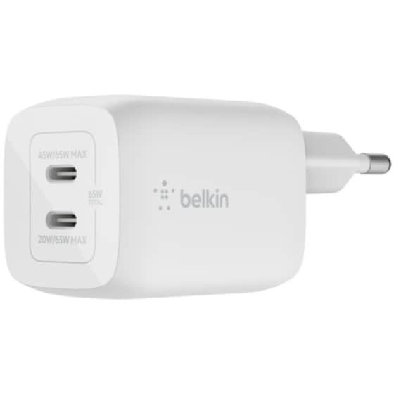 Φορτιστής Πρίζας Belkin Boost Charge Pro Dual USB-C GaN 65W - Λευκό image 0